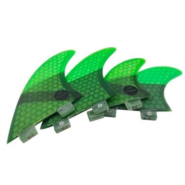 Imagem de UPSURF Fin de prancha de surf FCS tamanho M fibra de vidro + conjunto de quilhas de favo de mel (verde G5+GL)