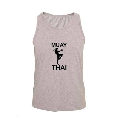 Imagem de Regata Masculina Algodão Muay Thai 1 Estampada Verão Moderna