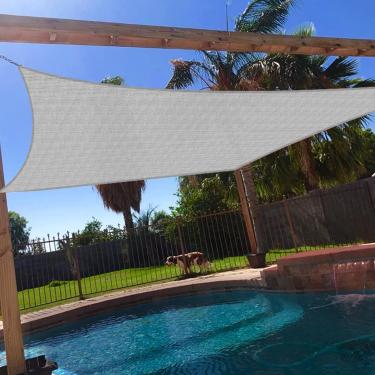 Imagem de Windscreen4less Cobertura de toldo retangular para área externa de 33 x 50 cm, bloco UV para quintal, varanda, pérgola, jardim, pátio (cinza)