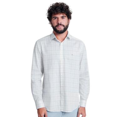 Imagem de Camisa Aramis Masculina Regular Tricoline Large Xadrez Off-White-Masculino