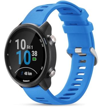 Imagem de GEAK Pulseira esportiva de 20 mm compatível com Garmin Venu SQ/Venu 3/Venu 2/Venu, pulseira de silicone macio de substituição para relógio Forerunner 245/55, pulseiras respiráveis para Galaxy Watch