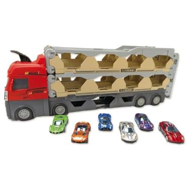 Imagem de Zoop Toys Caminhão Truck Cegonha Fricção com 6 Carrinhos