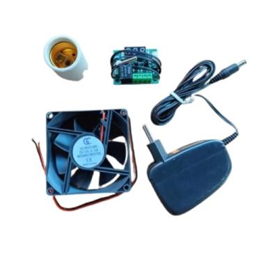 Imagem de Kit Termostato Para Aquecimento De Chocadeira Com Soquete, Cooler e Fonte