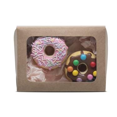 Imagem de 20 Caixas com Visor para Cosméticos, Doces, Lembrancinhas: 15x11x3,5 cm (Kraft)