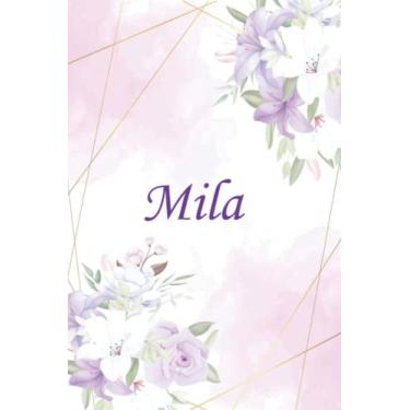 Imagem de Mila: Caderno com nome, caderno forrado, presente de diário com nome forrado para Mila, diário de nome personalizado para Mila, presente para meninas e mulheres, presente de aniversário