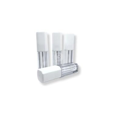Imagem de Frasco Quadrado Para Gloss Labial Mini Vazio 2,5ml - 5unds (branco, tampa)