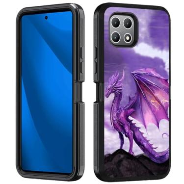 Imagem de BWOOLL Projetado para T-Mobile Revvl 7 5G, capa resistente 3 em 1 híbrida de policarbonato rígido e silicone macio à prova de choque capa de proteção contra quedas para T-Mobile Revvl 7 5G 2024,