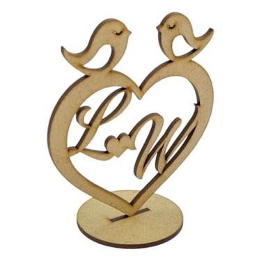 Imagem de Kit 30 Lembrancinhas Centro de Mesa Casamento Noivos Personalizado Em Mdf