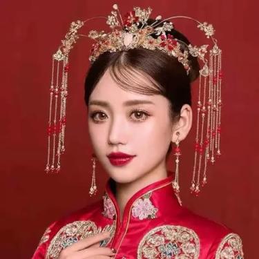 Imagem de Coroa pente de cabelo grampos de cabelo estilo chinês casamento xiuhe acessório de cabelo antigo faixas florais