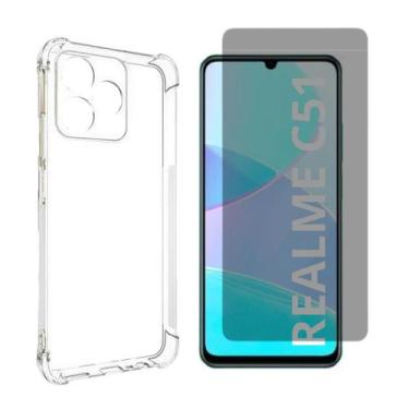 Imagem de Capa Transparente + Película Privativa Para Realme C51 4G - DB