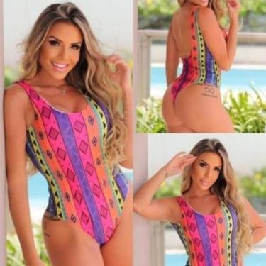 Imagem de Biquini maio feminino praia body colorido africa premium - Dioper Stor