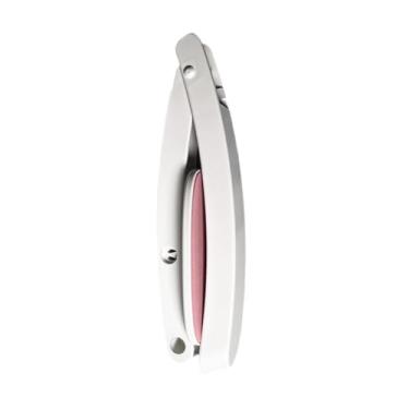 Imagem de Milageto Creme para as costas Loção para as costas, autobronzeador dobrável, cabo longo e curvo, para viagens, idosos e mulheres, Rosa