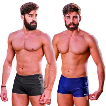 Imagem de Kit 2 Sungas Boxer Tradicional e Com Bolso Masculina Adulta Praia Pisc