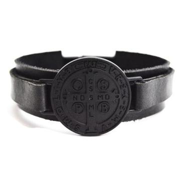 Imagem de Pulseira Medalha de São Bento - Black Edition - Vorax Acessórios, PP -