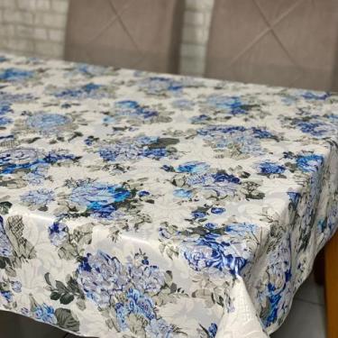 Imagem de Toalha de Mesa Jacquard Floral Estampada Buffet - MUMUDECOR, 1009 AZUL