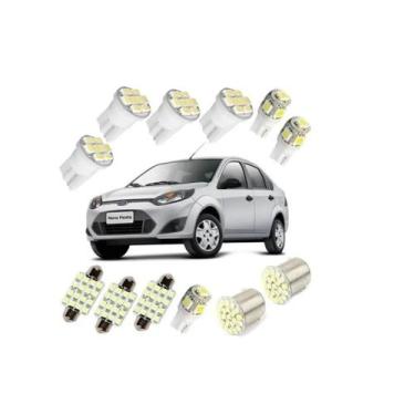Imagem de Kit Lampada Led Ford Fiesta Luz Pingo Teto Placa Ré - Blue Lion