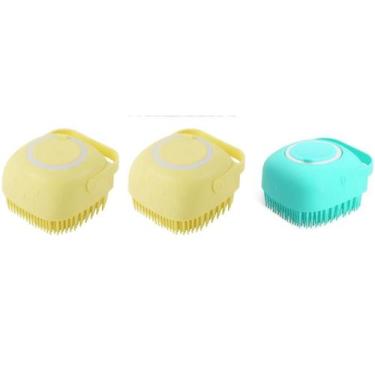 Imagem de KIT 03UN Esponja De Silicone Para Banho De Pet Com Massageador E Dispe
