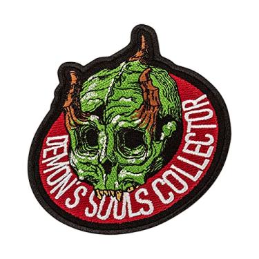 Imagem de EMBROVERSE Remendo de colecionador Demon's Souls - Caveira mística de Halloween - Remendos bordados a ferro - Tamanho: 9,9 cm