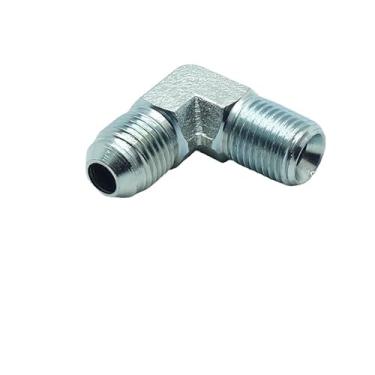 Imagem de CDQBWKJGFJ 1 peça 3/20.3 cm macho JIC (9/40.6 cm-18 Tpi) x 1/10.2 cm macho NPT encaixe hidráulico 37° flare para 90° adaptador de tubo de cotovelo
