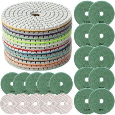Imagem de 20 X Lixas Discos Grão Liso 4 Pol. 100mm Diamantada Granito Mármore Ka