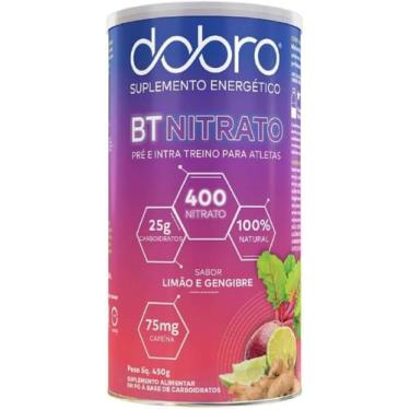 Imagem de Bt Nitrato Pré E Intra Treino Vegano Dobro 450g, Limão e Gengibre