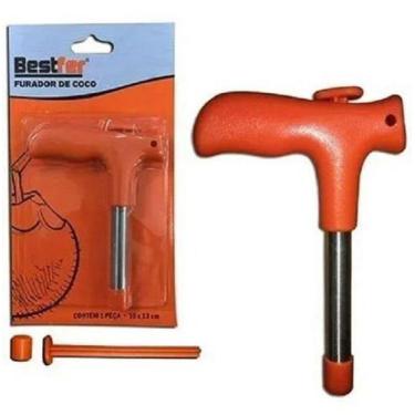 Imagem de Furador De Coco Abridor Aço Inox Manual Pratico - Bestfer