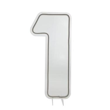 Imagem de Painel Luminoso Letreiro Criativo NÚMERO 1 - Neon LED Branco - Trybo 