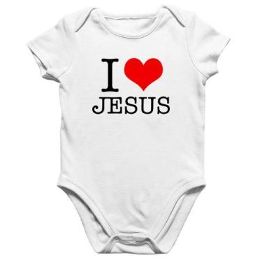 Imagem de Body Bebê Algodão I Love Jesus - Foca na Moda, Branco, GG
