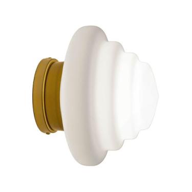 Imagem de Lustre Arandela Dourado Escada Colmeia Retro Vidro Branco 153 - ILUMIN