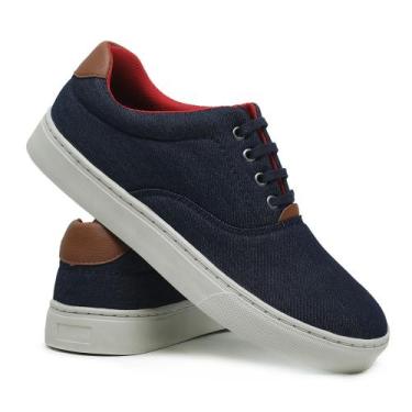 Imagem de Tênis Sapatenis Masculino Casual Cano Baixo Lançamento - Skalvin, Azul
