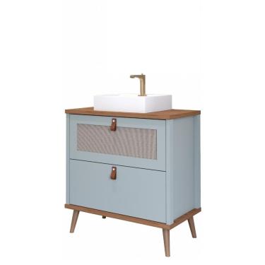 Imagem de Gabinete Para Banheiro Vêneto Pistache/Freijó MGM Móveis 60cm