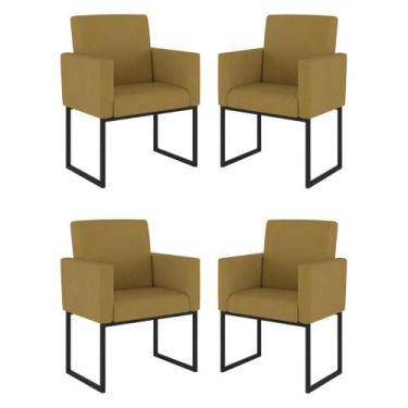 Imagem de Kit 04 Cadeiras Poltrona Decorativa para Sala Quarto Preto - Balaqui D