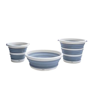 Imagem de Simplo - Kit 2 Baldes Dobráveis de Plástico 5L e 10L e Bacia 8L