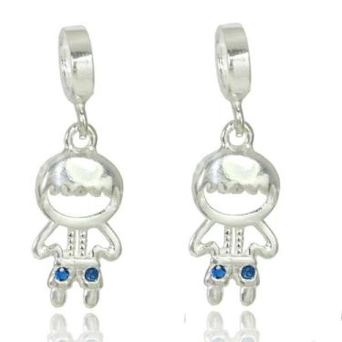 Imagem de Berloque Pingente Menina E Menino Filho Filha Prata Legítima - Lojas L