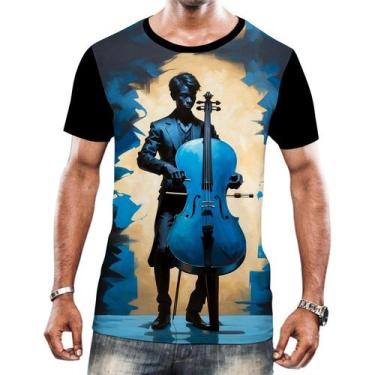 Imagem de Camiseta Camisa Tshirt Instrumento Corda Violoncelo Arte 5 - Enjoy Sho