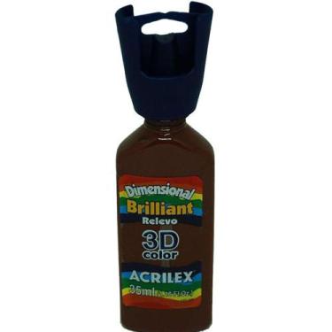 Imagem de Tinta Dimensional Relevo 3D Brilhante Marrom - ACRILEX
