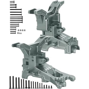 Imagem de RCarmubWow RC Transmission Case Upgrades Part for 1/10 Kraton 4x4 4S V2 BLX,Outcast 4x4 4S V2 BLX,Alloy Aluminium Front Rear Transmission Case Gearbox Case,Titanium