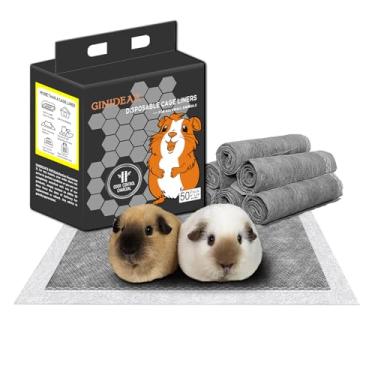 Imagem de GINIDEAR Roupa de cama de porquinho-da-índia, forros descartáveis de gaiola de porquinho-da-índia, almofadas absorventes para xixi à prova d'água para coelhos, hamster e outros animais pequenos. 45 x