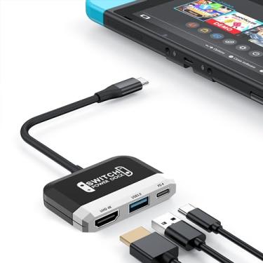 Imagem de RREAKA Dock para Nintendo Switch OLED, Adaptador de TV 3 em 1 com HDMI 4K, USB 3.0, Carregamento USB-C 100W, Estação de Ancorage Portátil para Viagem, Compatível com Samsung Dex S24, MacBook