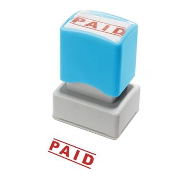 Imagem de WAFJAMF Carimbo pago – carimbo de mensagem pré-tinta tinta tinta vermelha carimbo de borracha