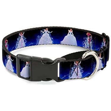 Imagem de Buckle-Down Coleira para cachorro gamarra Cinderela Transformation azul desbotamento 40 a 58 cm 3,8 cm de largura