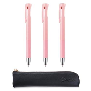 Imagem de ZEBRA Blen3C azul, vermelho, preto 0,5 mm caneta esferográfica multicaneta (preto) x3, capa fina preta (rosa, 0,5)