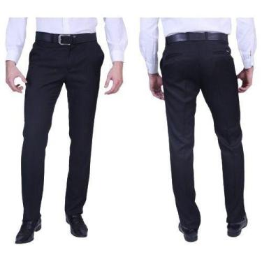 Imagem de Calça Social Amil Masculina Tecid Não Amassa Lançamento 1574, Preto, 3