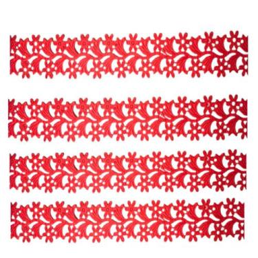 Imagem de Passamanaria flores vazada 3.5cm cor 035 vermelho metro - CARRETEL