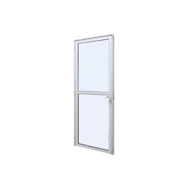 Imagem de Porta de Giro em Alumínio Branco Perfecta Max c/ Vidro 215x80x6,6cm Di