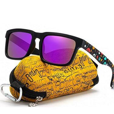 Imagem de Óculos de Sol Masculino Kdeam Estilo Surf Quadrado Hastes Estampadas P