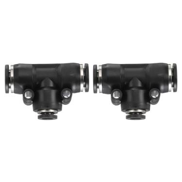 Imagem de HARFINGTON 2 peças de encaixes push to connect tubo de 3/8 polegada OD x 1/4 polegada OD, kit de encaixe pneumático de mangueira de ar de conexão rápida de plástico T reduzindo 3 vias conector de