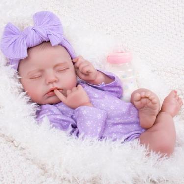 Imagem de Boneca Reborn Aori 50cm - Realista com Kit de Brinquedos para Alimenta