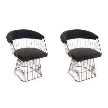 Imagem de Conjunto Com 2 Cadeiras Para Sala De Estar Wp Aço Corten/preto