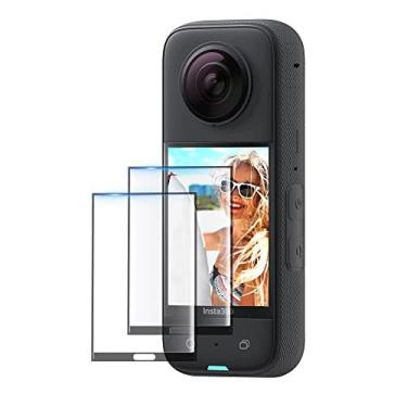 Imagem de CYNOVA Conjunto de película temperada Insta 360 X3 com protetor de lente pegajosa, protetor de tela para acessórios Insta360 X3, vidro temperado LCD, dureza 9H